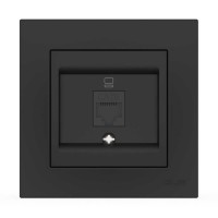 Розетка EL-BI VEGA чорна мат комп'ютерна 1-на CAT6 RJ45 ( 510-014800-247 )