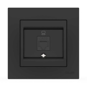 Розетка EL-BI VEGA черная мат компьютерная 1-я CAT6 RJ45 ( 510-014800-247 )