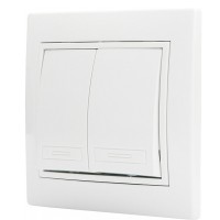 Двухклавишный выключатель Аско-Укрем Fl (BBсб10-2-0-Fl-W)