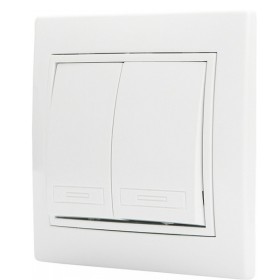 Двухклавишный выключатель Аско-Укрем Fl (BBсб10-2-0-Fl-W)