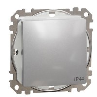 Одноклавішний перемикач Schneider Electric Sedna Design & Elements з кришкою IP44 алюміній SDD213106