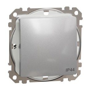 Одноклавішний перемикач Schneider Electric Sedna Design & Elements з кришкою IP44 алюміній SDD213106