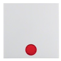 Клавиша одинарная с красной линзой, полярная белизна, Berker S.1