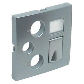 Центральна панель розетки R-TV-SAT, 2x RJ45 Logus 90 алюміній