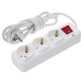 Тримісний подовжувач NE-AD 3014-3A з з/к та кнопкою 3м