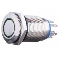 Кнопка Аско-Укрем TYJ 16-362 2NO+2NC 220В с подсветкой и фиксацией зеленая (A0140010102)