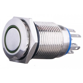 Кнопка Аско-Укрем TYJ 16-362 2NO+2NC 220В з підсвічуванням та фіксацією зелена (A0140010102)