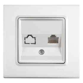 Розетка комп'ютерна біла VIKO Linnera