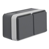 Розетка двойная с з/к и крышкой Berker W.1