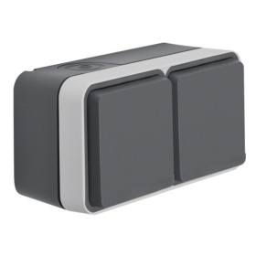 Розетка двойная с з/к и крышкой Berker W.1