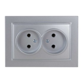 Розетка EL-BI VEGA серый металлик 2-я без заземления ( 510-011030-908 )