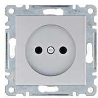 Розетка Hager WL1012 Lumina 16А/230В без з/к (серебристая)