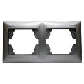 Двомісна горизонтальна рамка Elcor Emily 9215 (211557) (сірий металік)