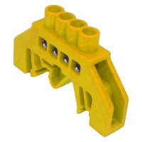 Универсальная шина TNSy изолированная «N/PE» ШЛУ6х9-4 на DIN-рейку желтая (TNSy5503142)