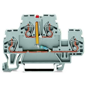 Двохрівнева клема Wago 870-543/281-434 зі світлодіодом (сіра)