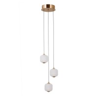 Підвісний світильник, люстра Italux PND-34362-3-HBR-OPAL Ganti LED 3x8W 3000K 865Lm IP20 золотий