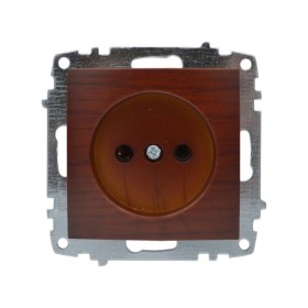 Розетка ELBI ZENA Woodline красное дерево 1-я без заземления без рамки ( 609-012900-215 )