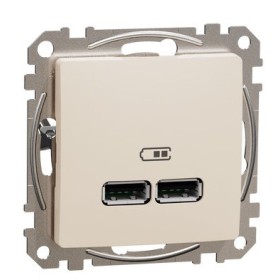 USB розетка Schneider Electric Sedna Design & Elements A+A 2,1A бежева SDD112401
