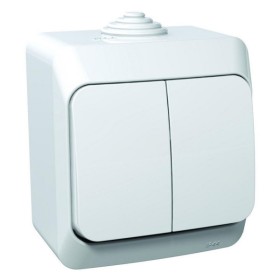 Вимикач 2-клавішний білий Cedar Plus