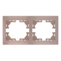 Рамка 2-місна горизонтальна кремова, Mira, Lezard