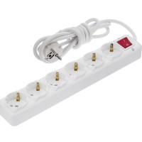 Шестиместный удлинитель NE-AD 3020-5A с з/к и кнопкой 5м