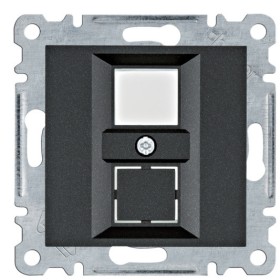 Двойная панель Hager WL2323 Lumina для RJ12/RJ45 (черная)