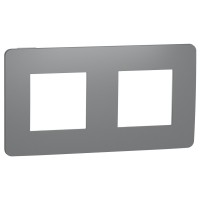Двопостова рамка Schneider Electric NU280421 (димчасто-сірий/білий)