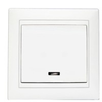 Одинарный выключатель Elcor Emily 9215 (211543) с подсветкой (белый)