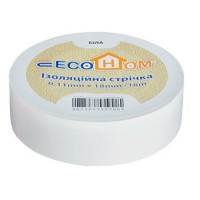 Ізоляційна стрічка ECOHOME ECO 0,11x18мм/18м біла (ECO0150020021)