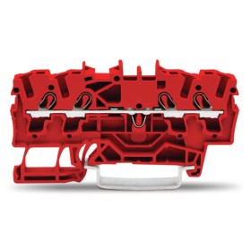 Проходная клемма Wago 2002-1403 2,5мм² Eх e II DIN-рейки 35х15 и 35х7,5 (красная)