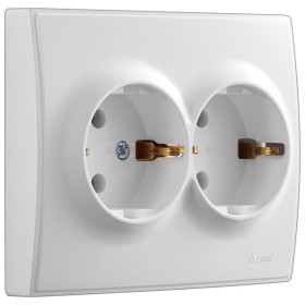 Двойная розетка Lezard «Lesya» (705-0202-127B) с/з (белая)