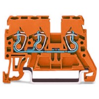 Трехпроводная компактная клемма Wago 870-682 TS35 (оранжевая)