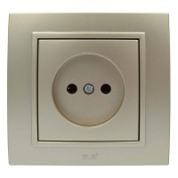 Розетка ELBI ZENA Silverline титан 1-я с заземлением с рамкой ( 500-011400-217 )