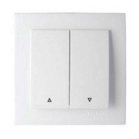 Вимикач Nilson Touran білий жалюзі 2-кл ( 24111011 )