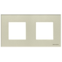 Двухместная рамка ABB Zenit N2272 CP стекло (жемчуг)