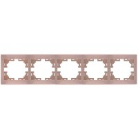 Рамка 5-місна горизонтальна кремова, Mira, Lezard