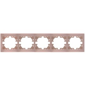 Рамка 5-местная горизонтальная кремовая, Mira, Lezard