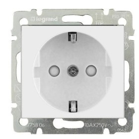 Механізм розетки із з/к та шторками Valena білий