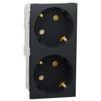 Подвійна розетка Schneider Electric NU306754A 45° (антрацит)