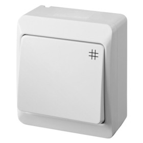 Вимикач прохідний 1-кл. білий Elektro-Plast Hermes IP44, накладний, 0338-02