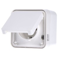 Розетка с з/к IP55, полярная белизна, 16А/250В W.1