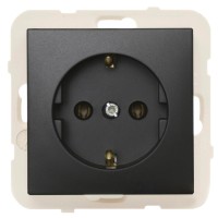 Розетка одинарна Logus 21131 TPM 2P+Z Шуко 16А 250В (чорна матова)