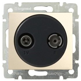 Механизм розетки TV-R проходная Valena слоновая кость