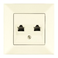 Розетка телефонна Meridian, 2xRJ11 Cat.3, кремовий