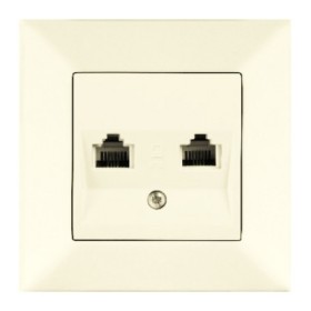 Розетка телефонна Meridian, 2xRJ11 Cat.3, кремовий