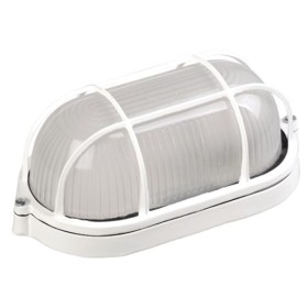 Овальний світильник TNSy НПП1202-100W-E27-IP65 з решіткою білий (TNSy5000577)