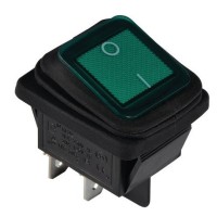 Перемикач TNSy KCD2-201WN G/B з підсвічуванням IP54 зелений (TNSy5500804)