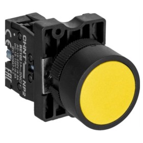 Пластикова кнопка Chint NP2-EA51 1NO жовта IP40 (574086)