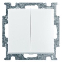 Двухклавишный проходной выключатель ABB Basic 55 2006/6/6 UC-94-507 (альпийский белый)