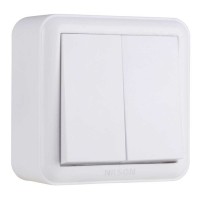 Вимикач Nilson Unique білий 2кл ( 28111003 )